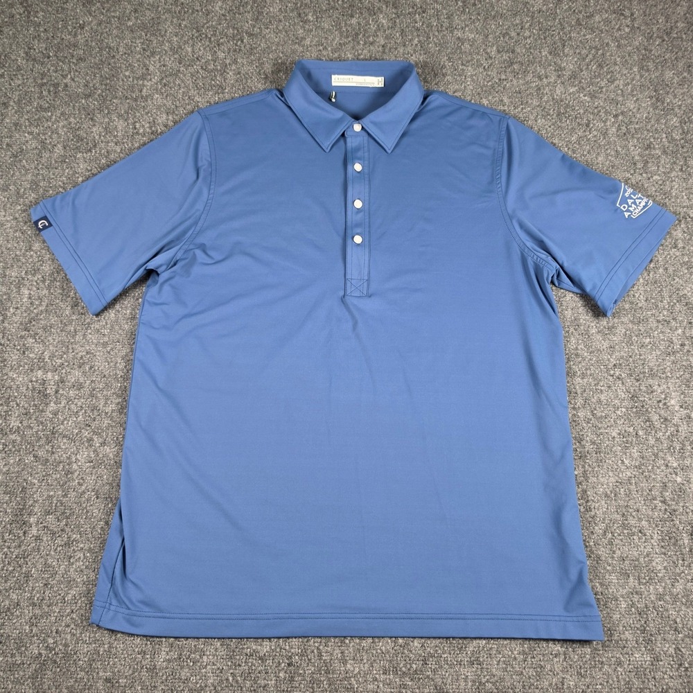 Criquet Polo Shirt Mens L Blue Performance Short Sleeve Golf w/Logo - Picture 2 of 8